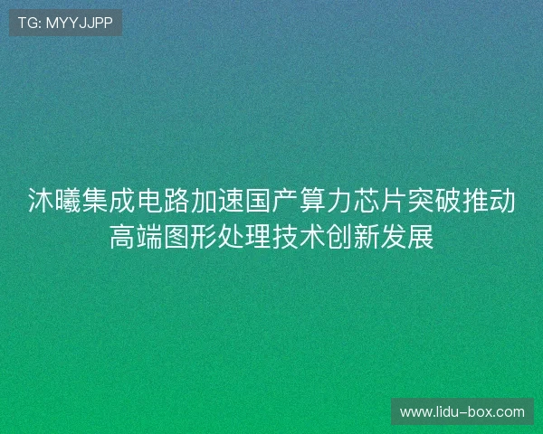 沐曦集成电路加速国产算力芯片突破推动高端图形处理技术创新发展